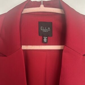 ELLA Rafaella Red Wine Satin Blazer. Size Medium